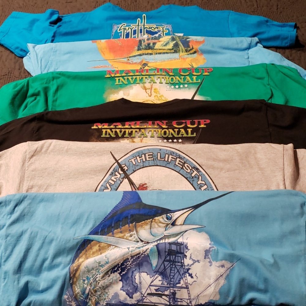 Mens lot of 6 Guy Harvey shirts 2xl